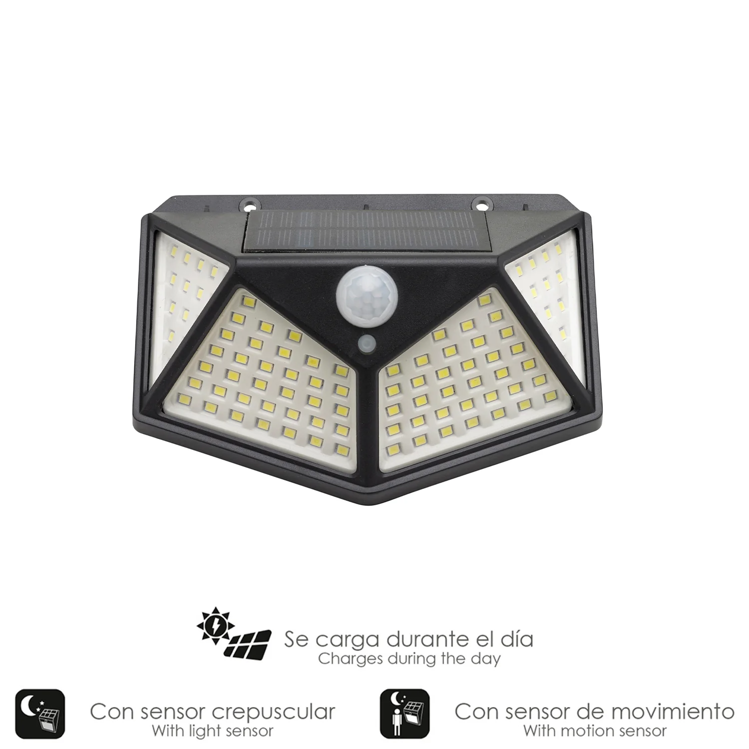 Aplique Solar Led Con Sensor De Luz y De Movimiento 270 Lumenes Ip4x Foco Led A Bateria, Foco Solar. - Imagen 3