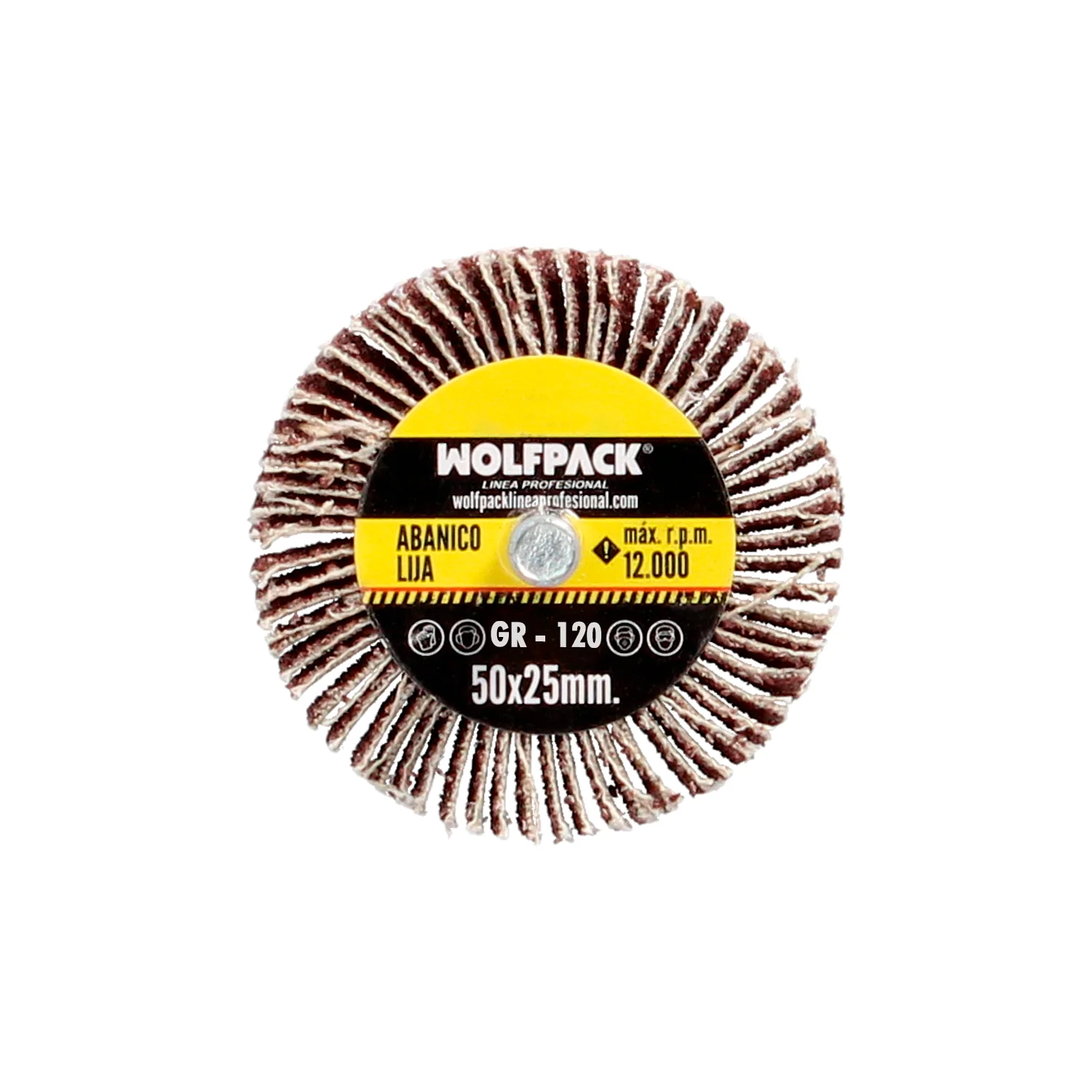 Abanico Lija Grano 120 Medida Ø 50 x 25 mm. Disco Abrasivo Laminas, Ruedas Mil Hojas, Ruedas Abrasivas,Lijado,Desbaste,Pulir - Imagen 4