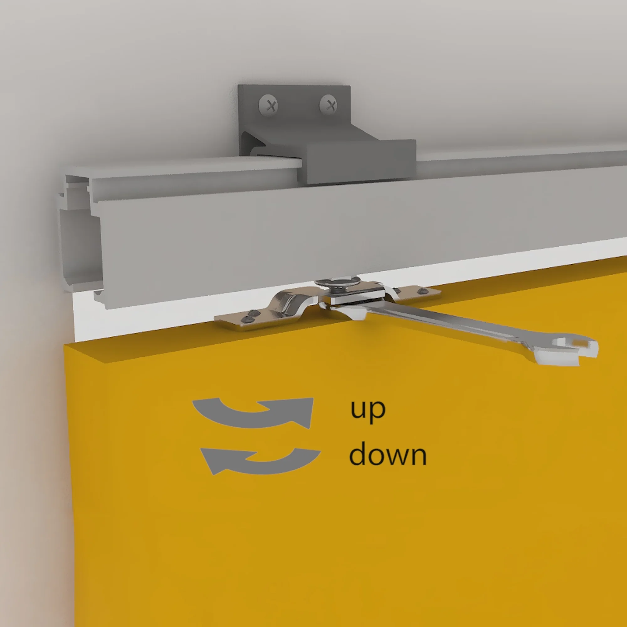 Emuca Kit de sistema corredero Railway para puertas correderas colgadas de madera con cierre suave, 80kg, Aluminio, Anodizado mate - Imagen 4