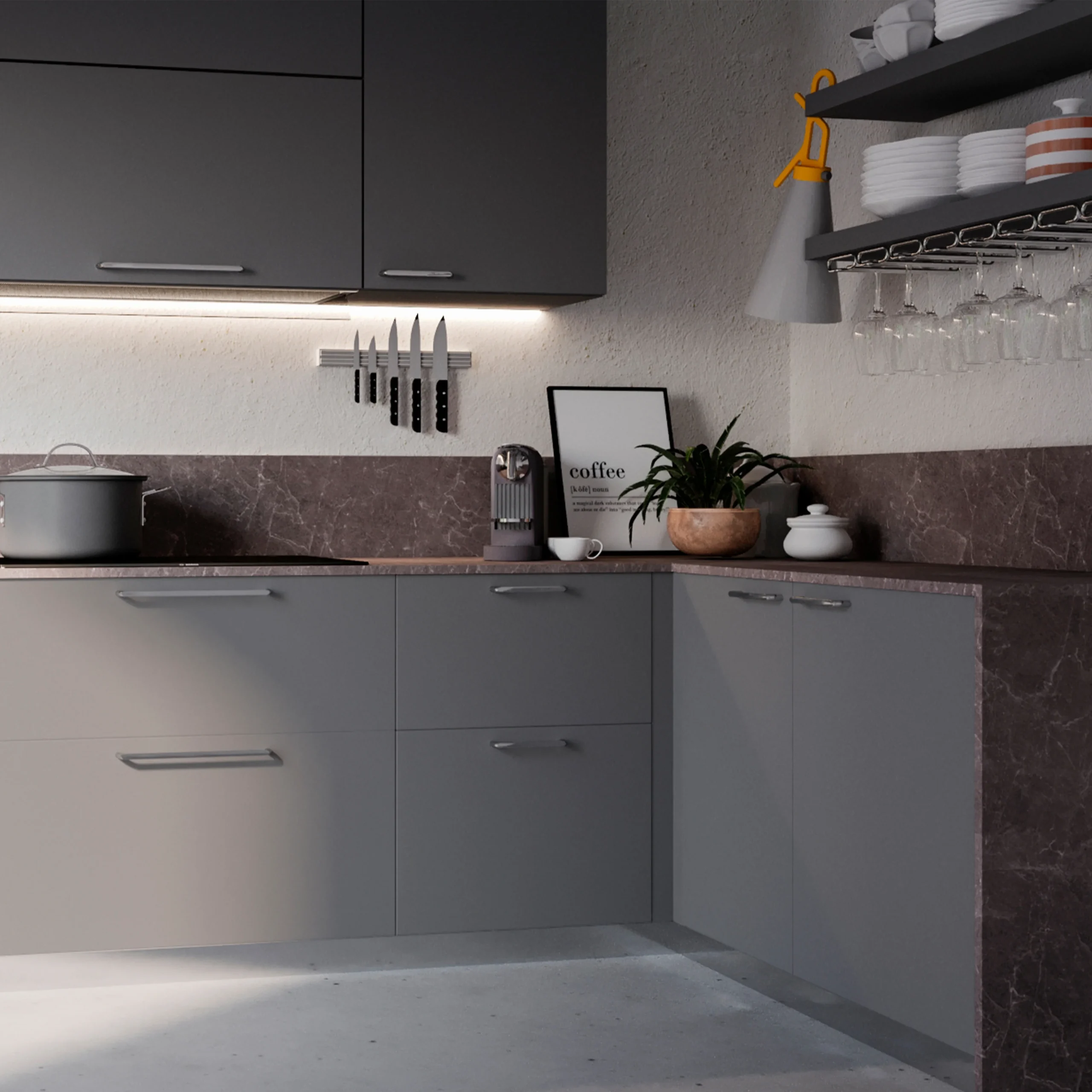 Emuca Lote de 20 tiradores para mueble Zagreb, L236mm, intereje 224mm, Zamak, Níquel satinado - Imagen 5