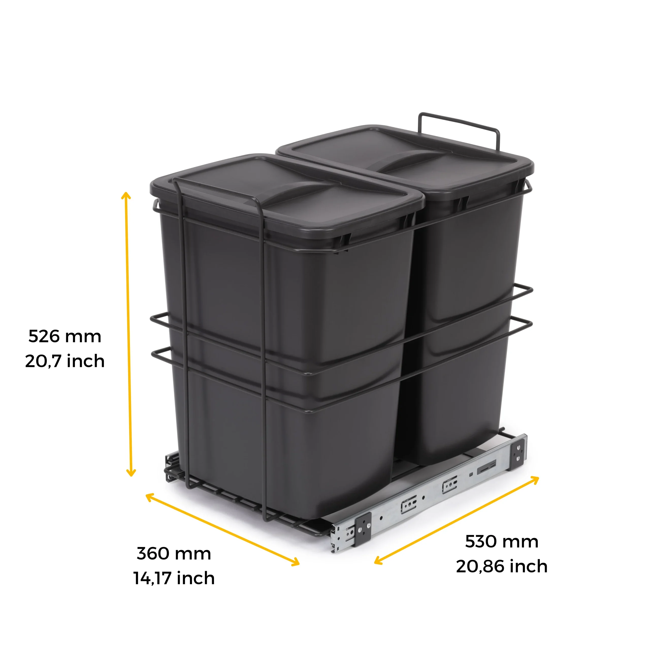 Emuca Contenedor de reciclaje extraíble Recycle 2x35L - Imagen 7