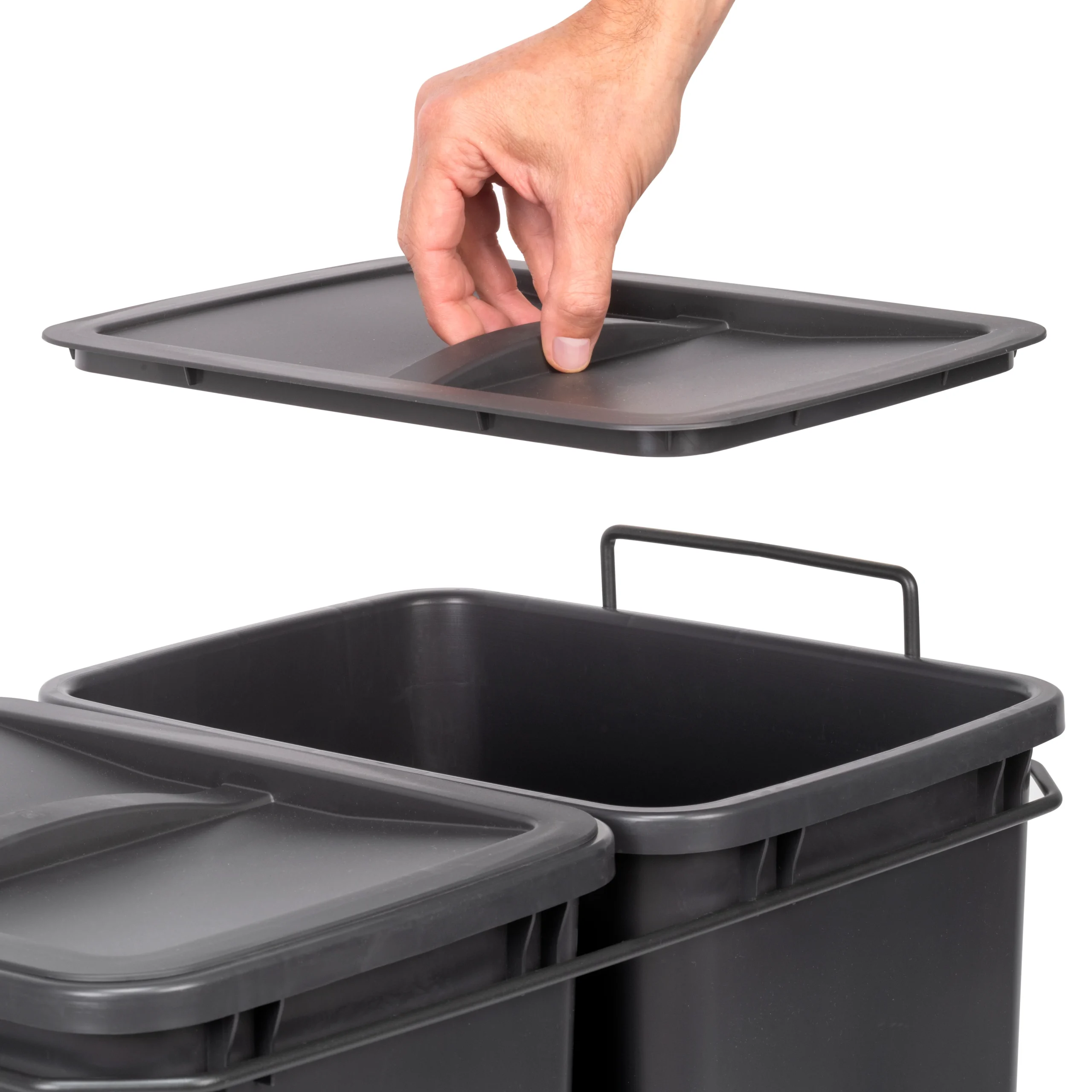 Emuca Contenedor de reciclaje extraíble Recycle 2x35L - Imagen 3