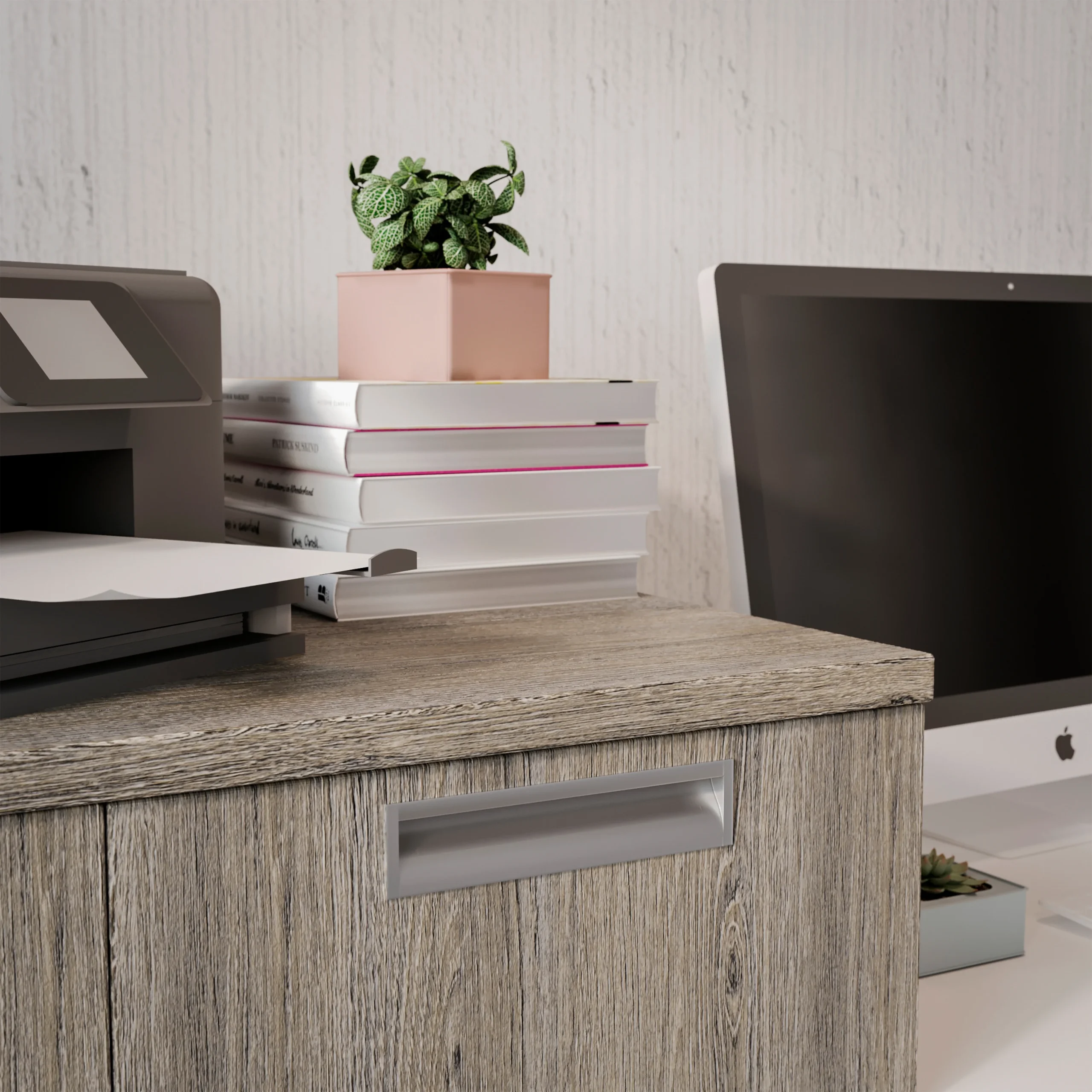 Emuca Lote de 5 tiradores para mueble Bologna, L190mm, intereje 160mm, Aluminio, Anodizado mate