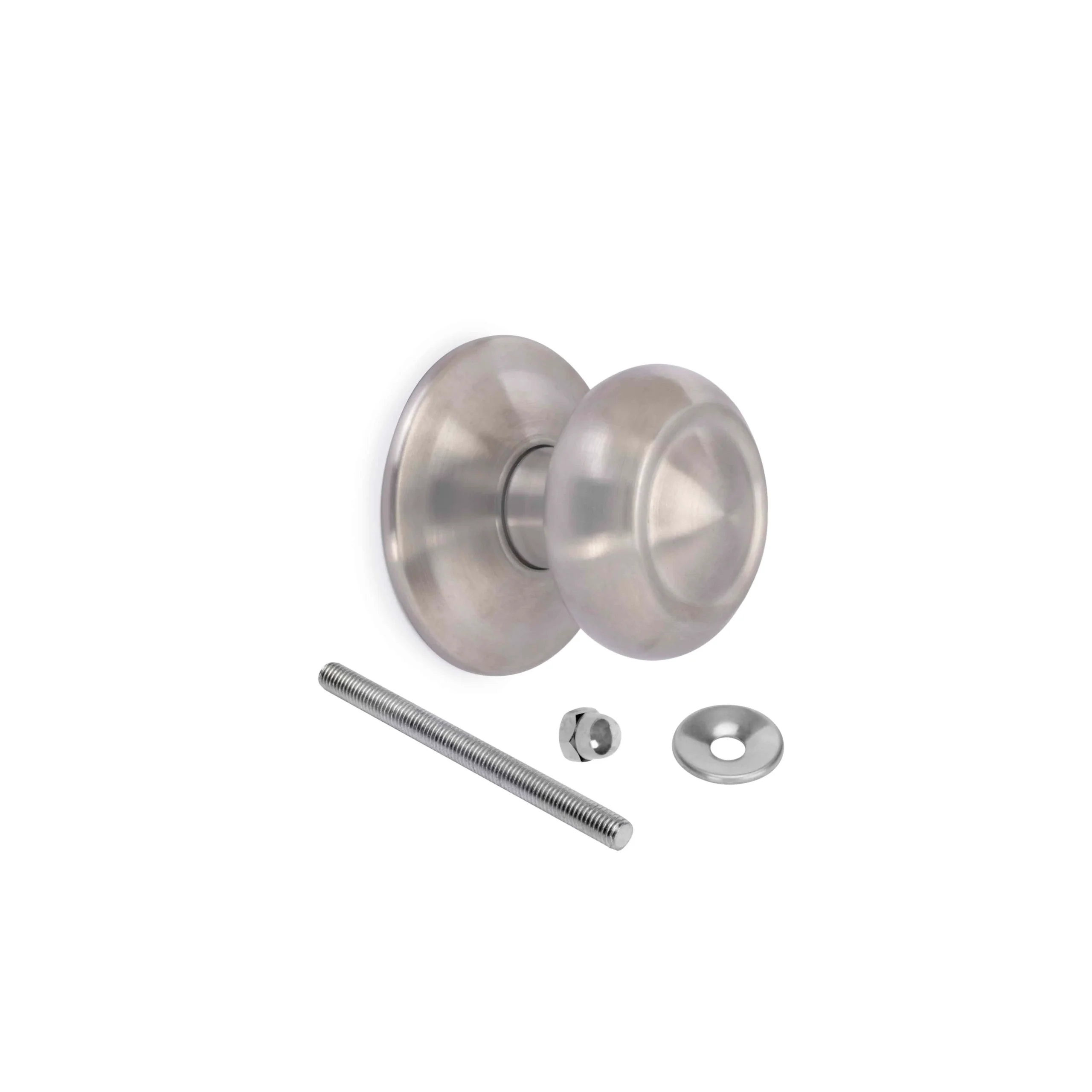 Emuca Pomo para puerta de entrada, Modelo Fedora, Tirador Ø70mm para puerta principal, Acero inoxidable, Níquel satinado - Imagen 3