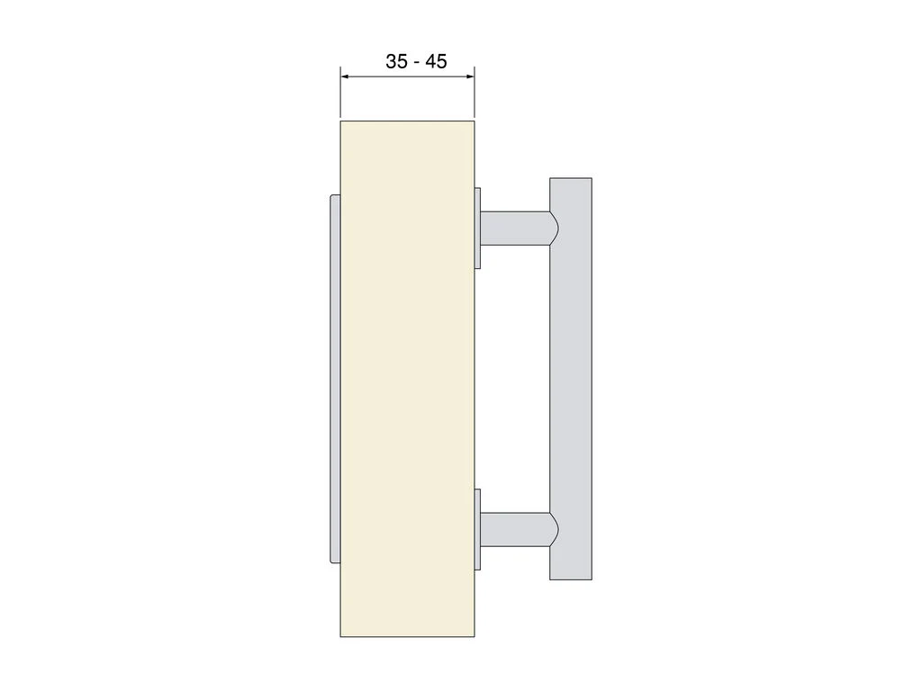 Tirador para puertas correderas colgadas de madera Pasadena, Longitud 240 mm, Intereje 180 mm, Acero, Negro - Imagen 4