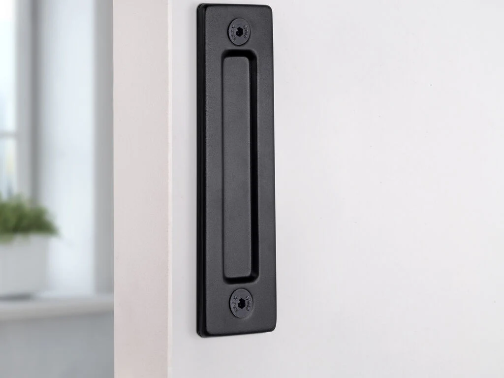 Tirador para puertas correderas colgadas de madera Pasadena, Longitud 240 mm, Intereje 180 mm, Acero, Negro - Imagen 8